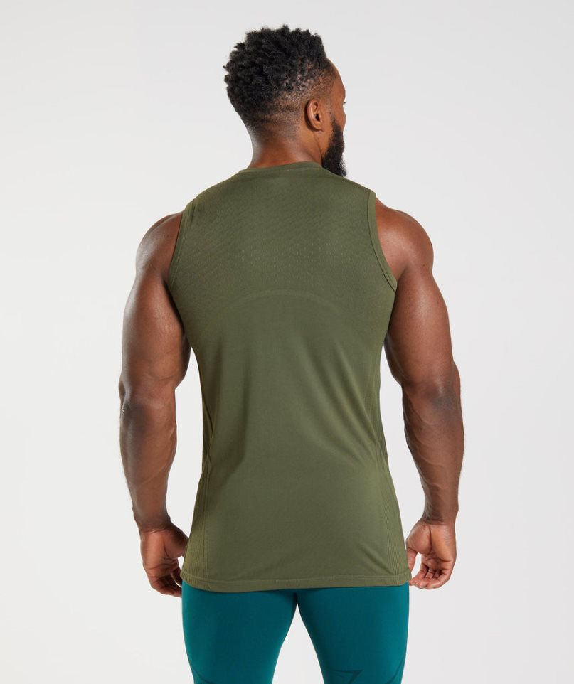 Men's Gymshark 315 Seamless Tanks Olive | CA AN0835